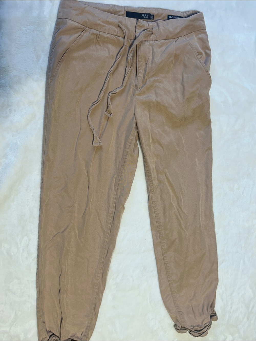 Max Studio Tan Drawstring Jogger Pants